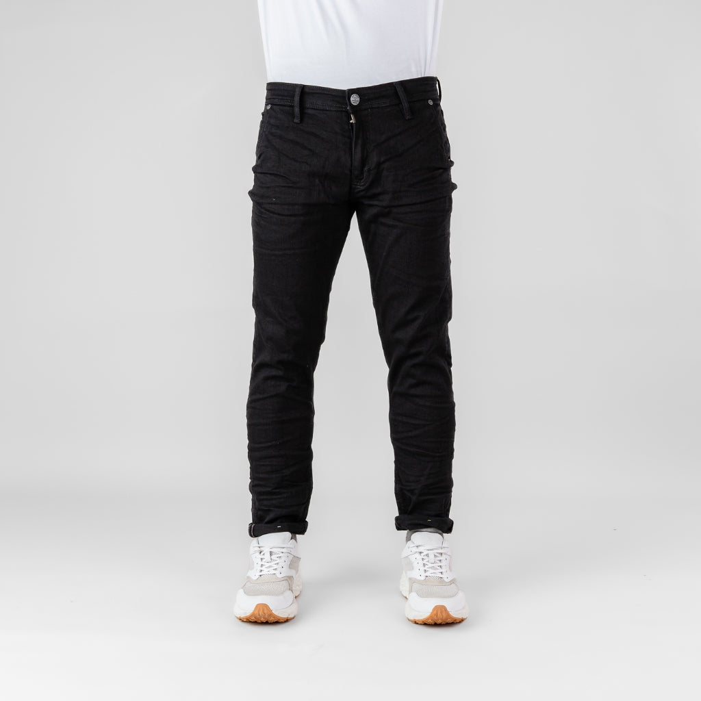 Oxygen Denim 706S Invade Wanderlust Slim Fit Stretch Jeans - Garment Black Crinkle (1713)