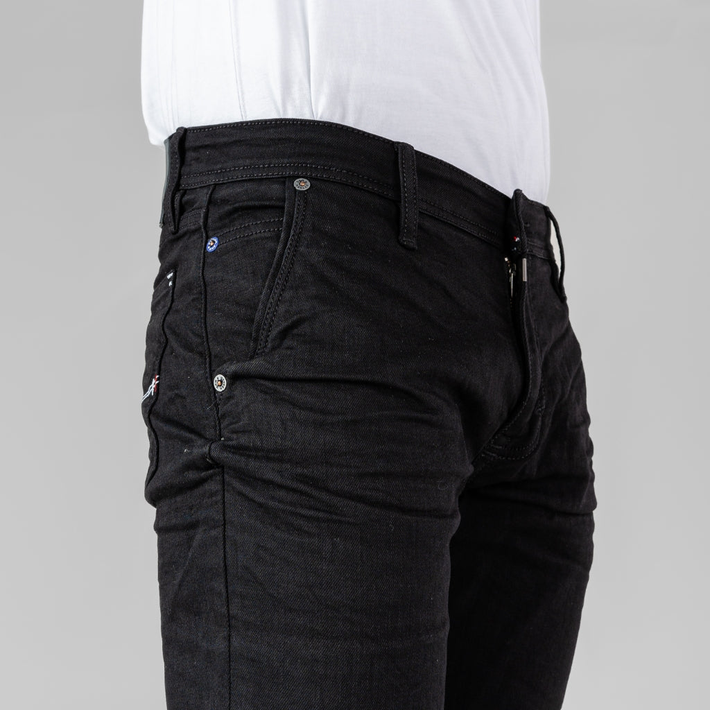 Oxygen Denim 706S Invade Wanderlust Slim Fit Stretch Jeans - Garment Black Crinkle (1713)