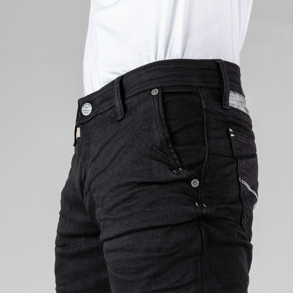 Oxygen Denim 706S Invade Wanderlust Slim Fit Stretch Jeans - Garment Black Crinkle (1713)