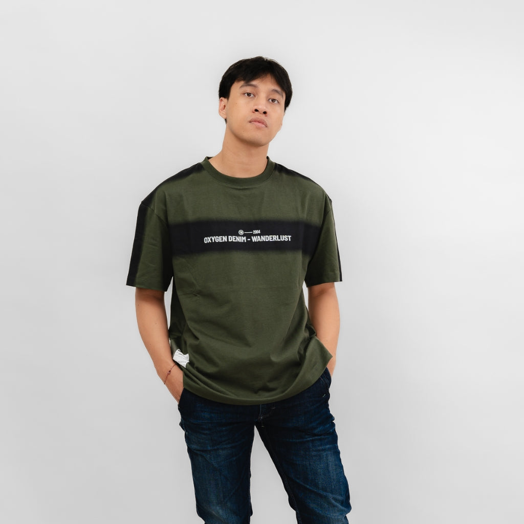 Oxygen Denim Evolve Wanderlust Flat Oversized T-shirt - Army (2778 )