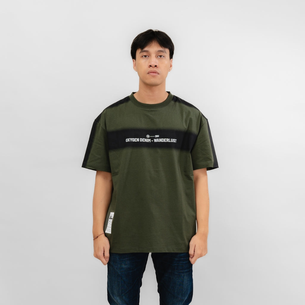 Oxygen Denim Evolve Wanderlust Flat Oversized T-shirt - Army (2778 )