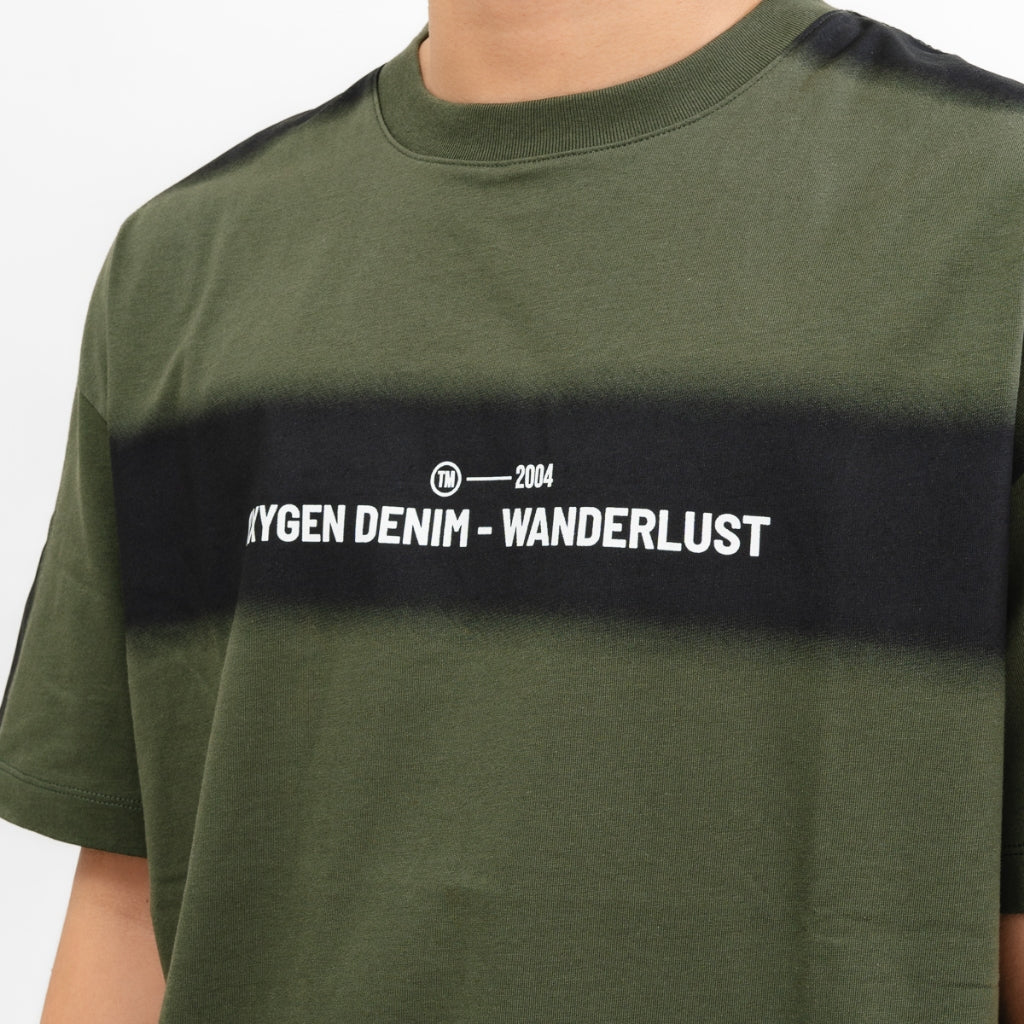 Oxygen Denim Evolve Wanderlust Flat Oversized T-shirt - Army (2778 )