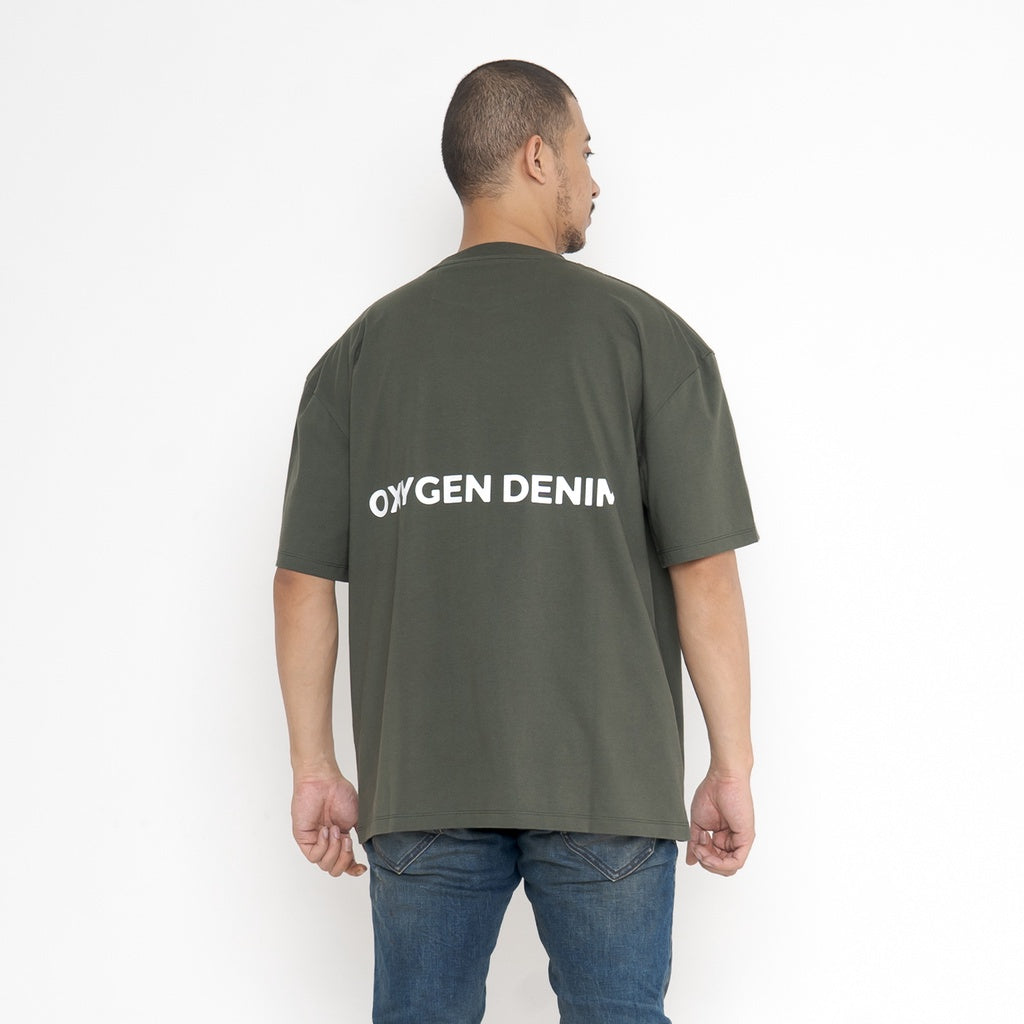 Oxygen Denim Short Journey Oversized T-Shirt Printed Olive