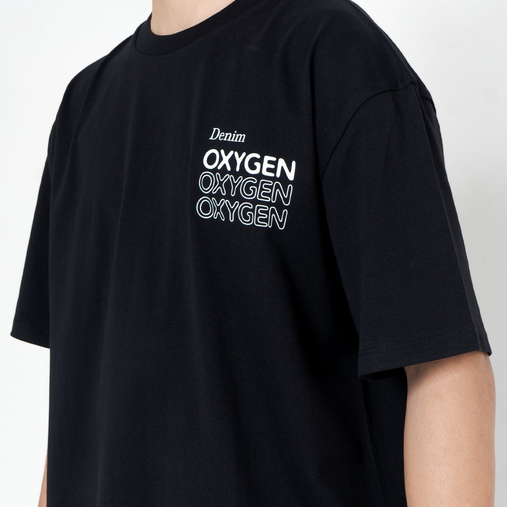 Oxygen Denim Short Journey Music Photo Print T-Shirt - Black