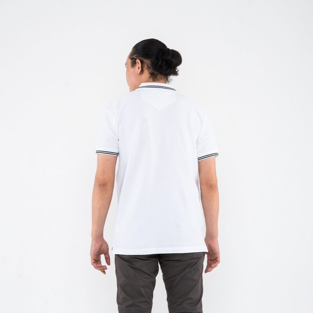 Oxygen Denim Core Polo Shirt Tipping 2 - White