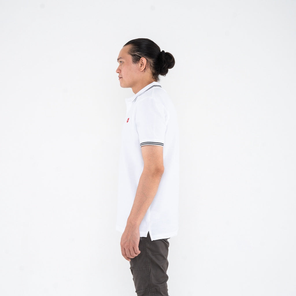 Oxygen Denim Core Polo Shirt Tipping 2 - White