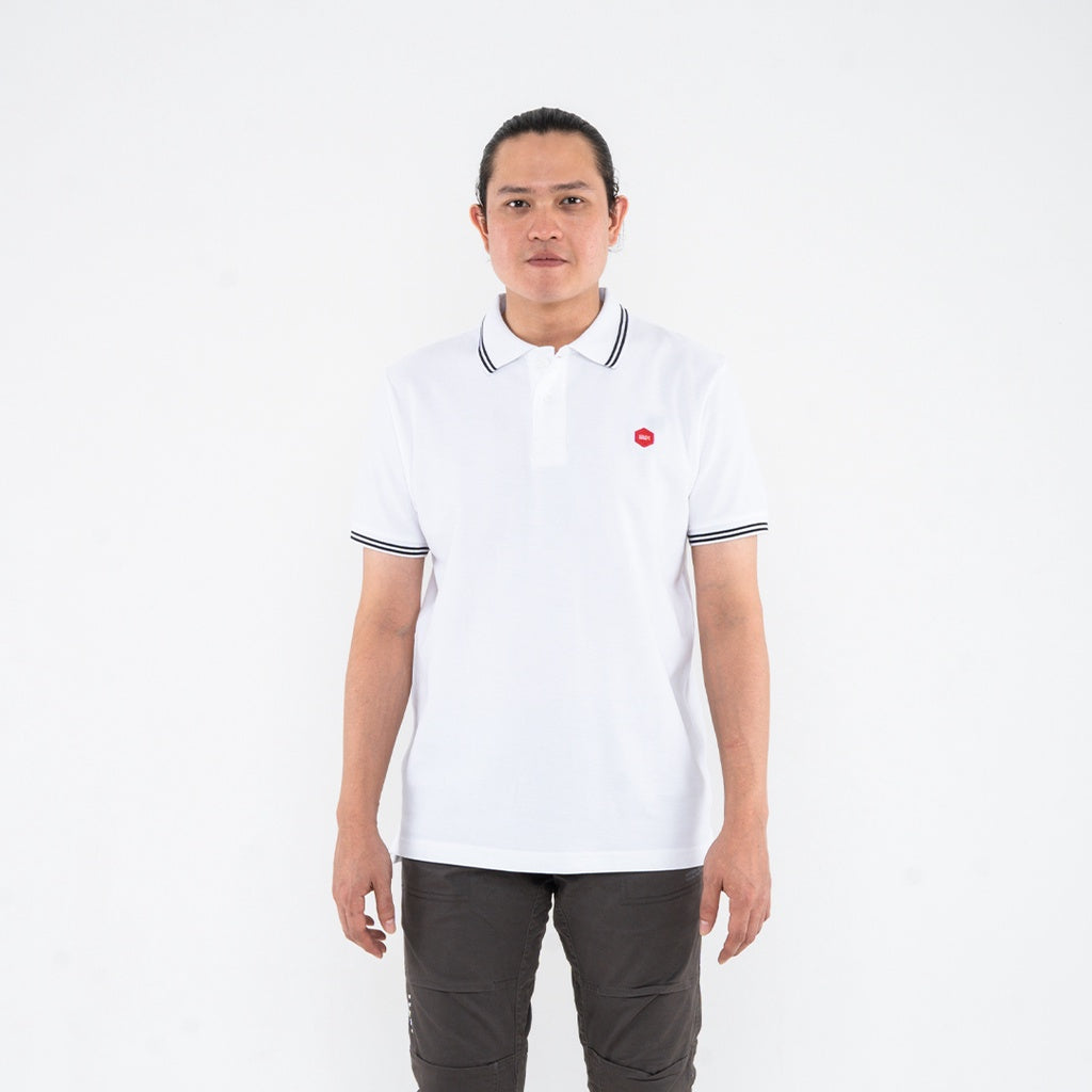 Oxygen Denim Core Polo Shirt Tipping 2 - White